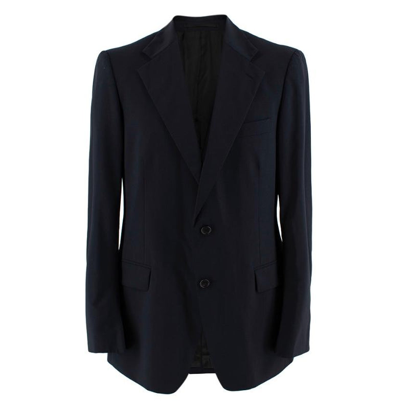 Prada Navy Wool Single Breasted Tailored Jacket
