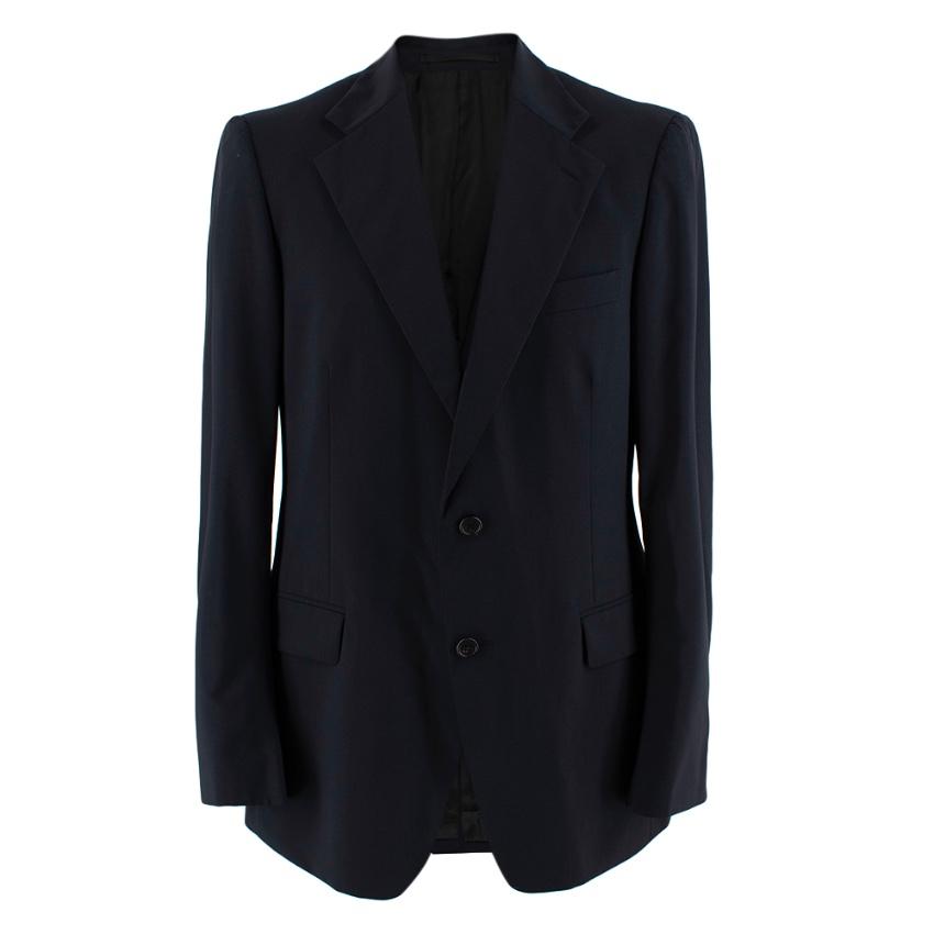 Prada Navy Wool Single Breasted Tailored Jacket