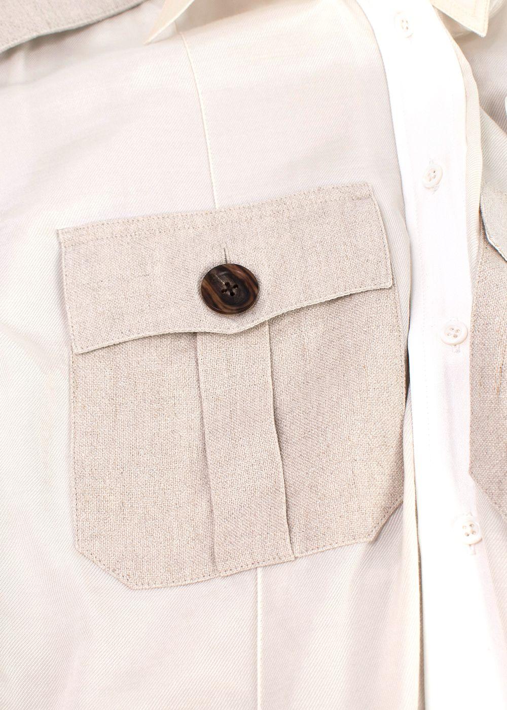 College Safari Paneled Cotton-twill And Seersucker Shirt