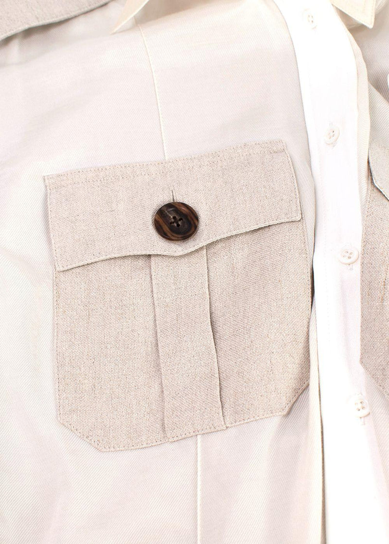 College Safari Paneled Cotton-twill And Seersucker Shirt