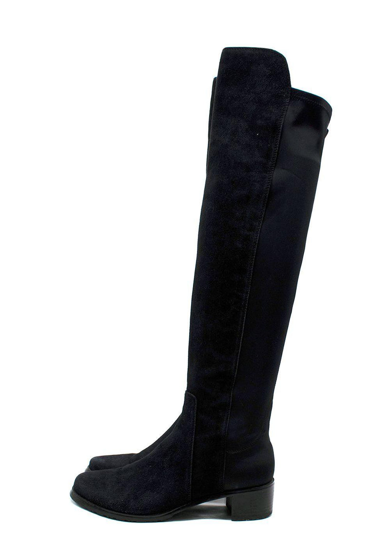 Stuart Weitzman Black 5050 Suede Knee High Boots