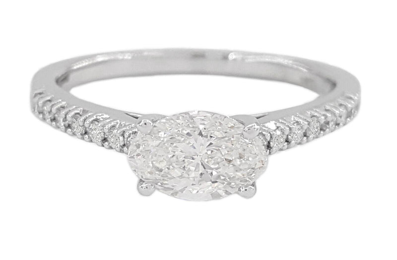 Verde 1ct IGI Certified Lab-grown Oval Solitaire Cut Diamond Ring