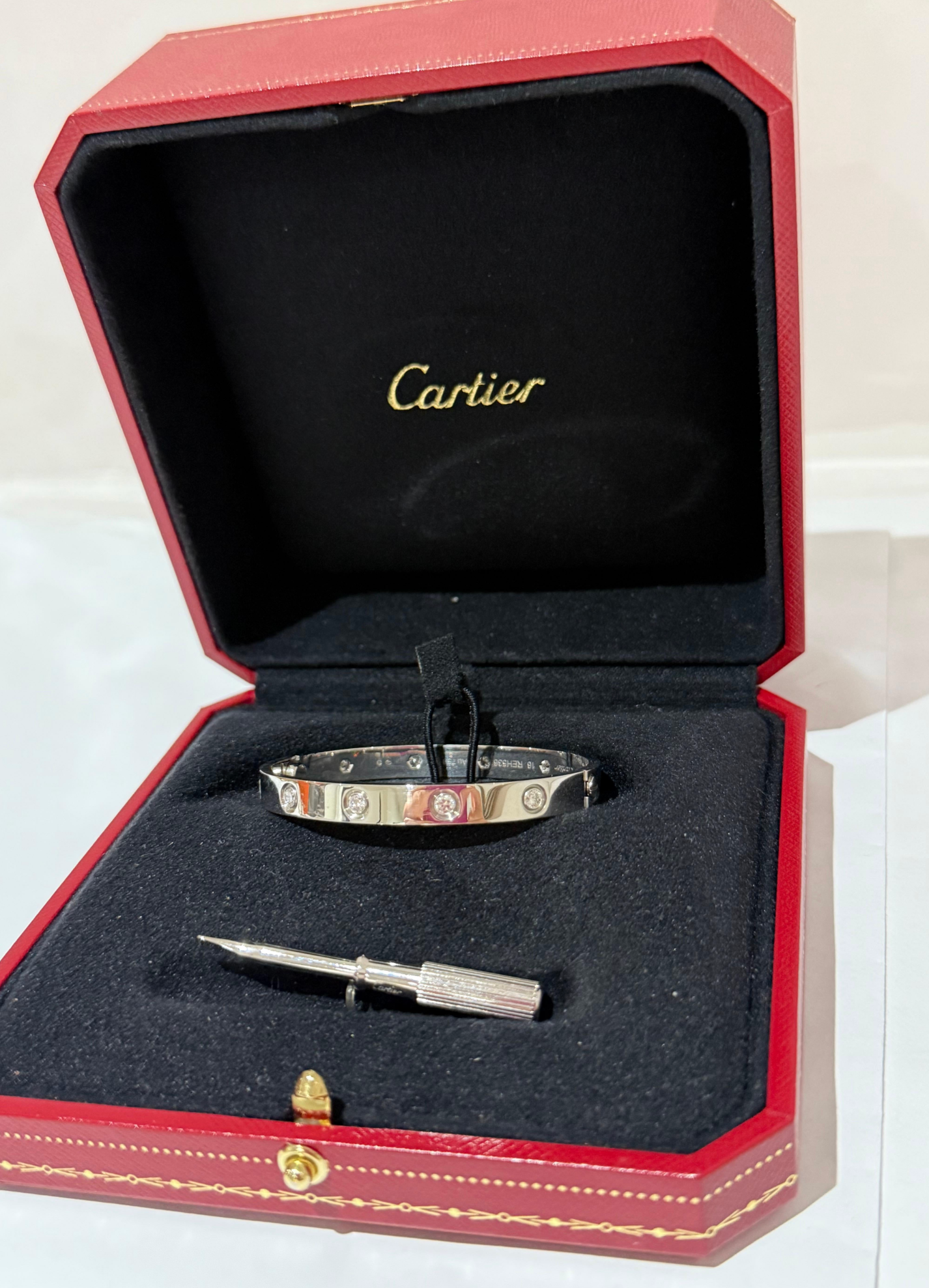 Cartier White Gold 10 Diamond love Bracelet 16