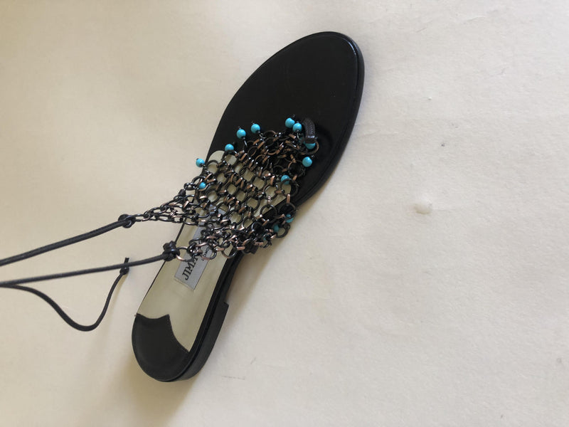 Jimmy Choo beaded mesh lace-up sandals