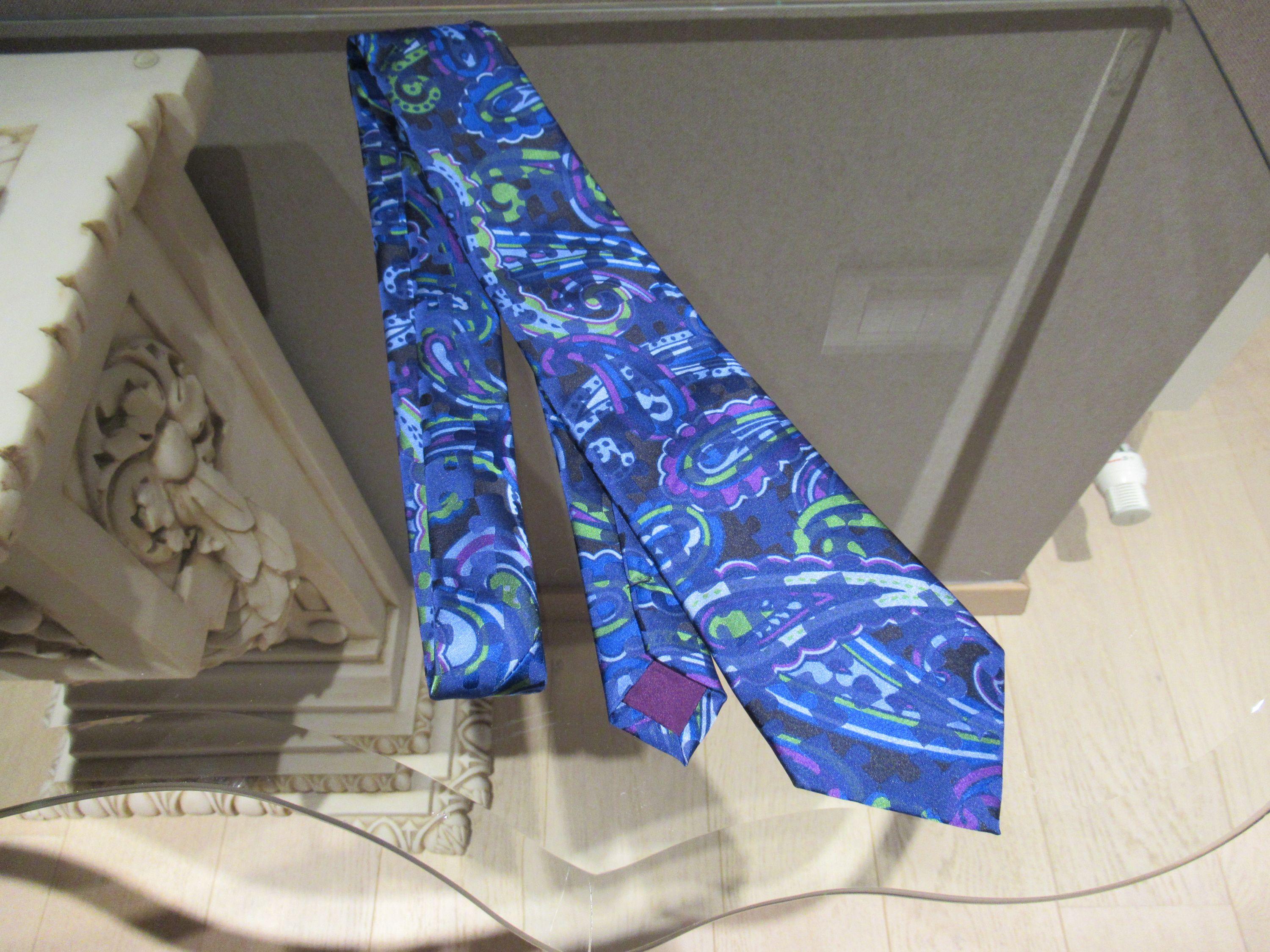 Etro blue Paisley Silk Tie