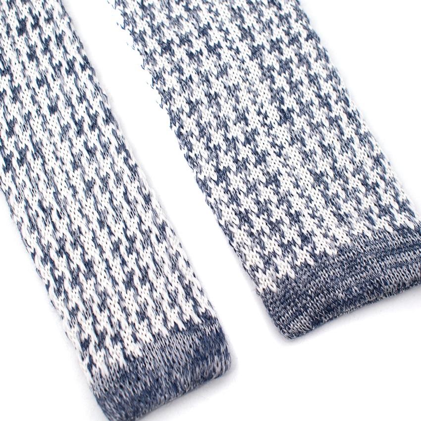 Gutteridge White & Blue Marl Knitted Tie