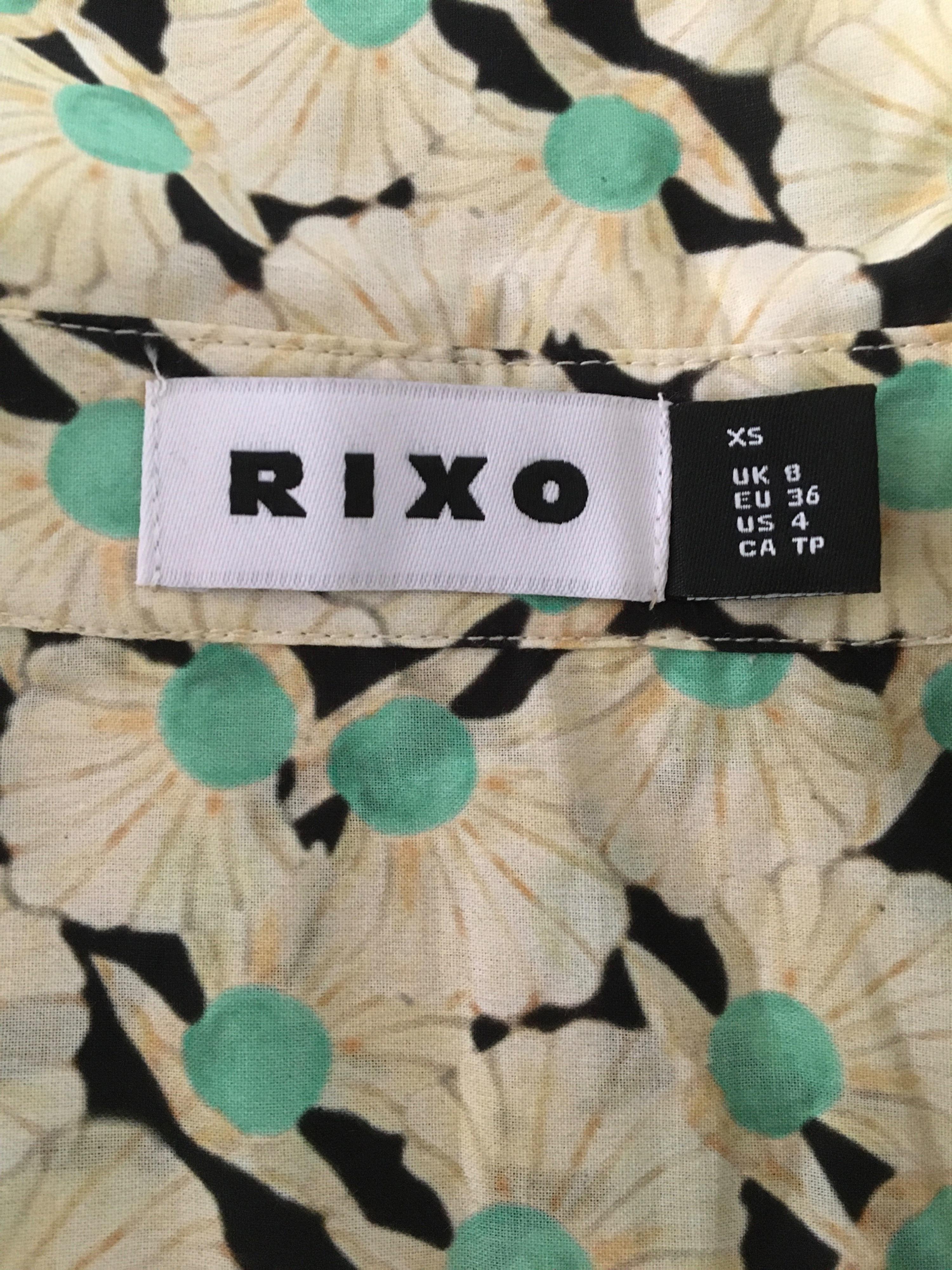 Green, Ivory & Black Floral Shirt Dress