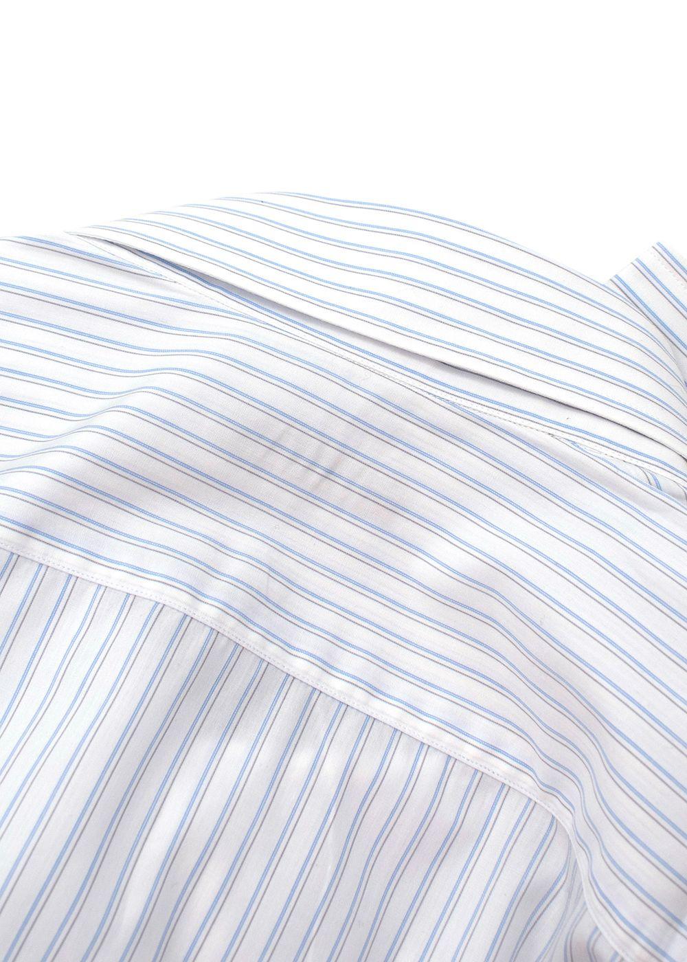 Blue Striped Cotton Dress Shirt