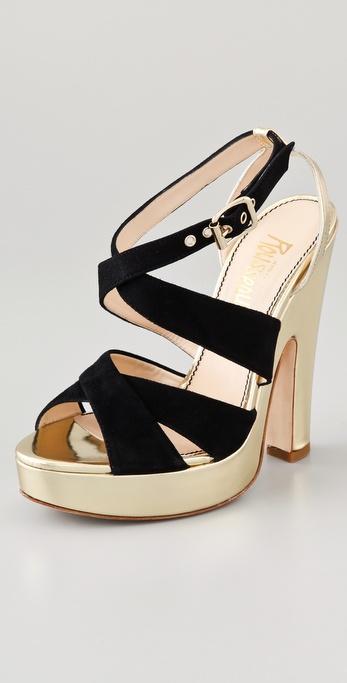 Jerome C. Rousseau Black Suede Sandals