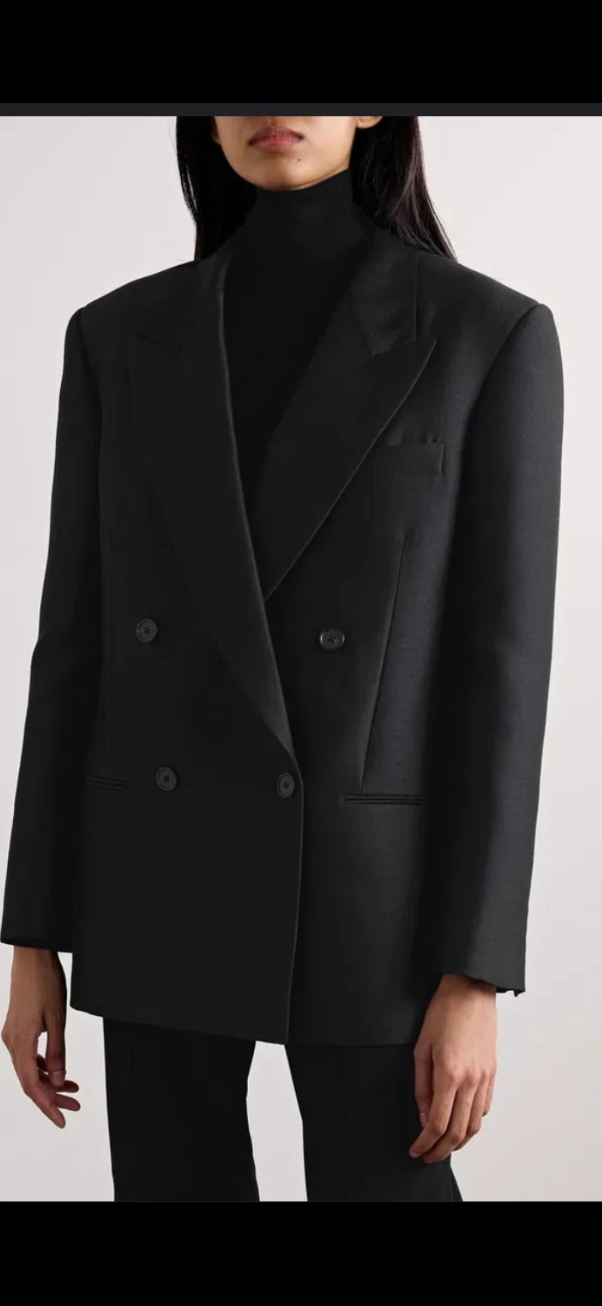 The Row Black Wool/Silk Blend Sandon Blazer