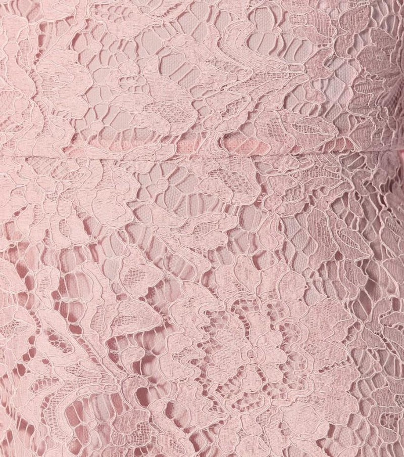 Valentino Scalloped Lace A-line Minidress In Pink