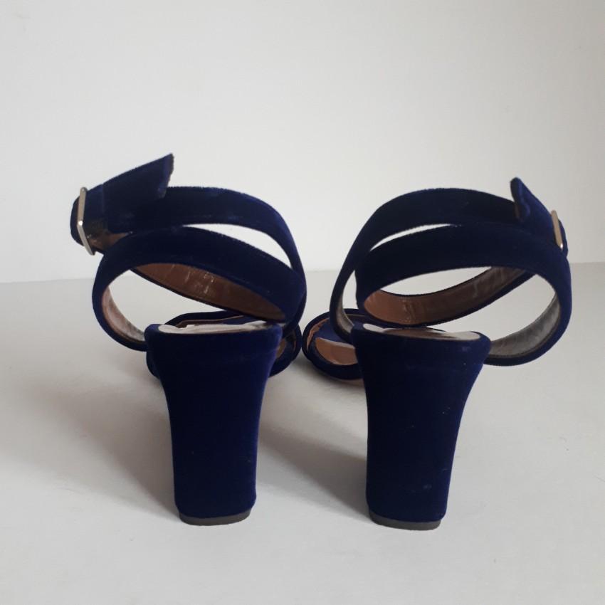 Tabitha Simmons Blue Velvet Leticia Sandals