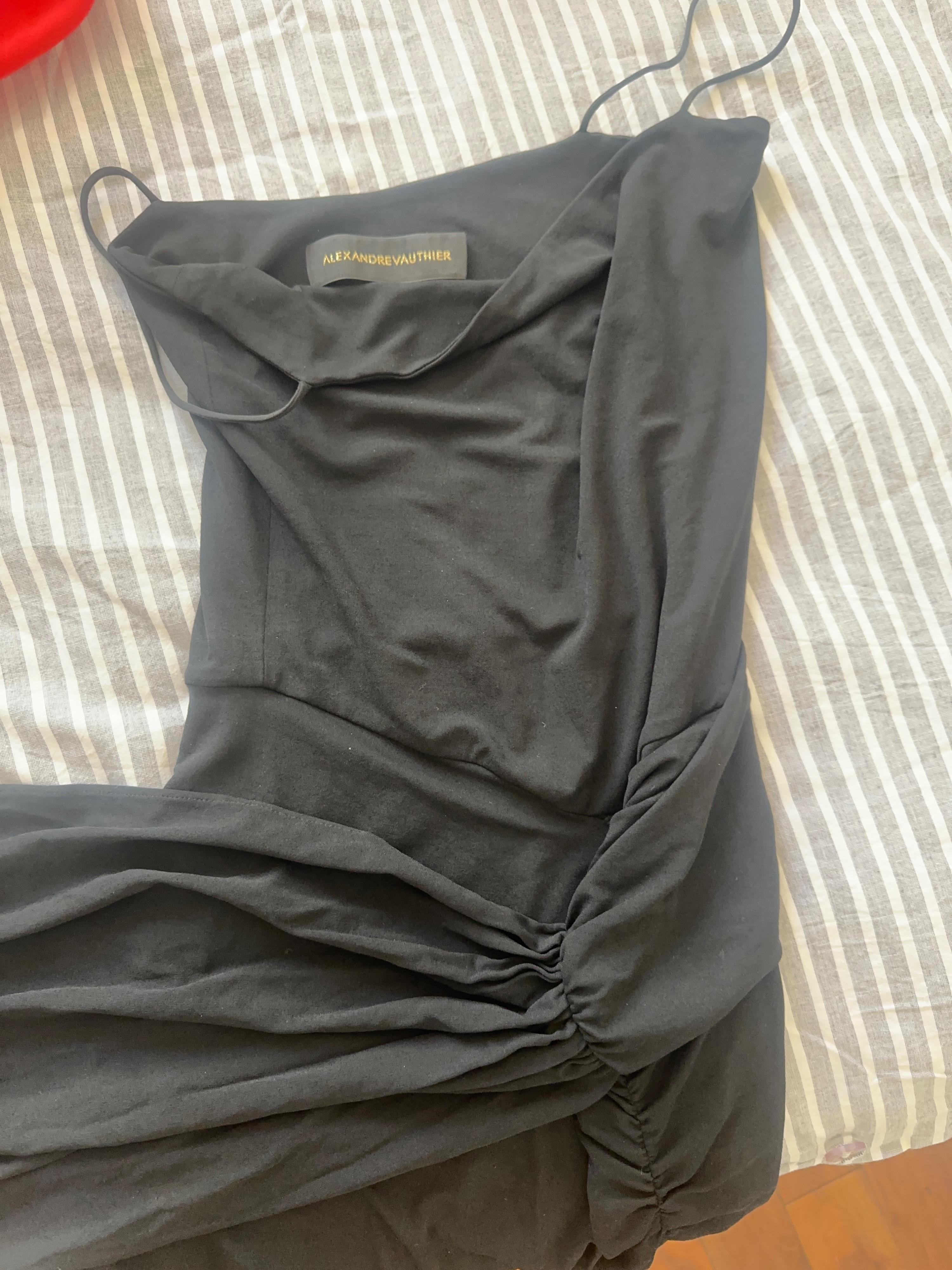 Alexandre Vauthier Draped Black Mini Dress