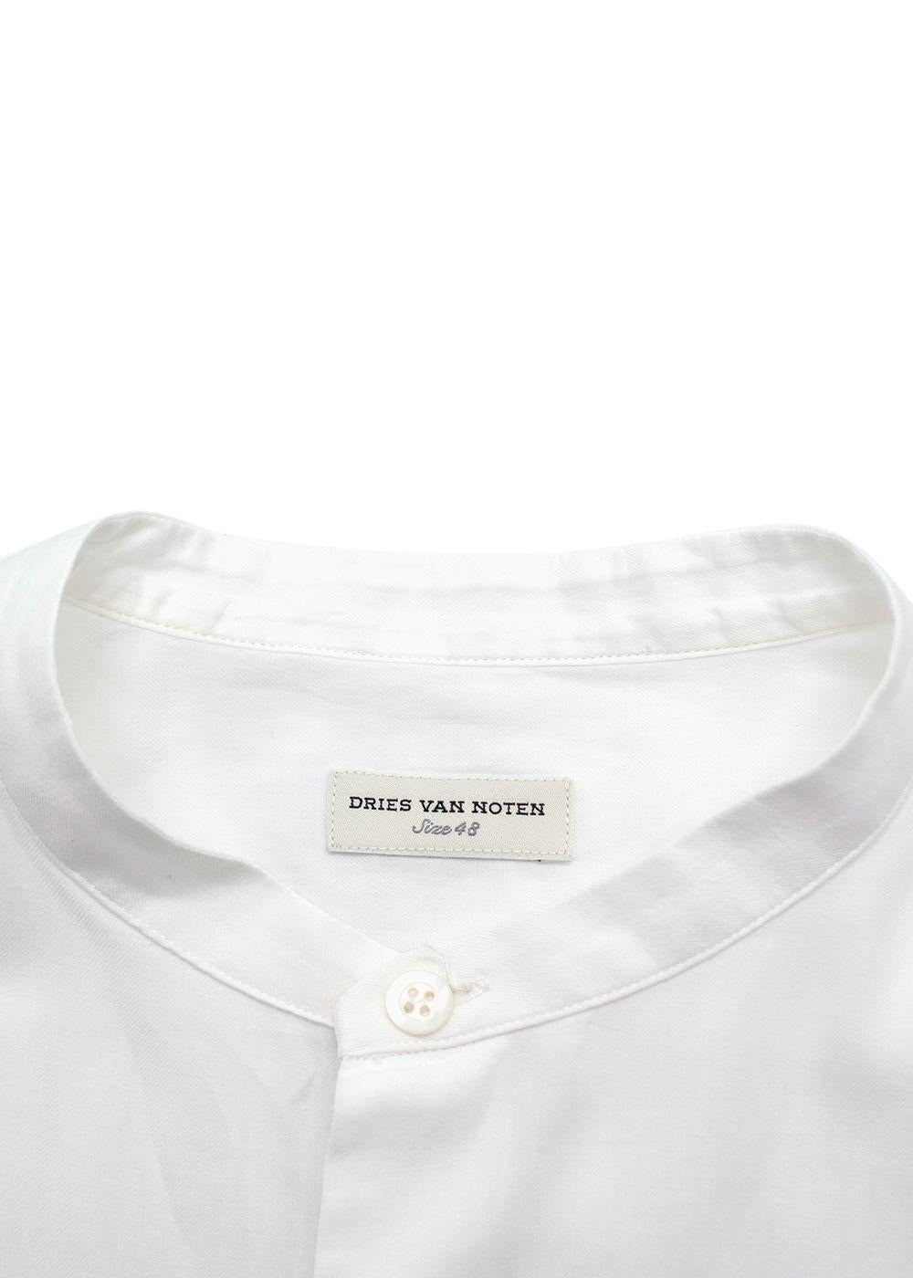 Dries Van Noten White Collarless Shirt