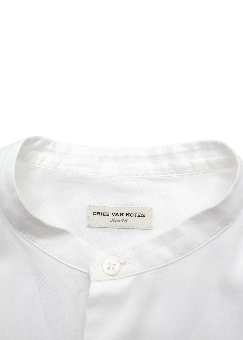 Dries Van Noten White Collarless Shirt