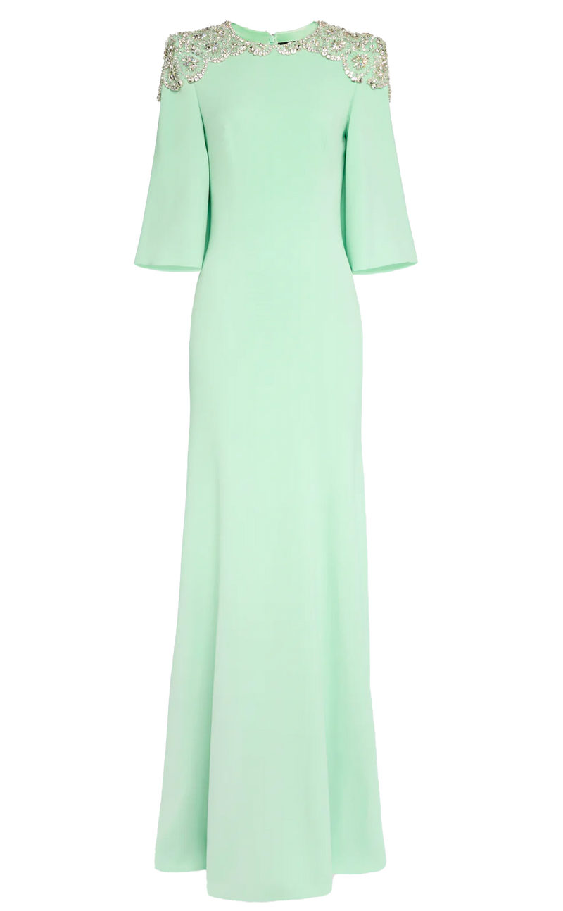 Jenny Packham Daze Minimal Gown Sculpted Sleeves