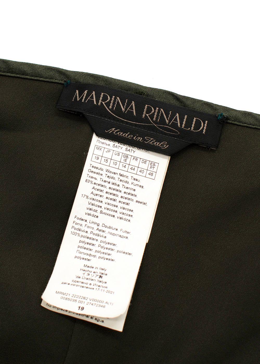 Marina Rinaldi Green Satin Midi Dress