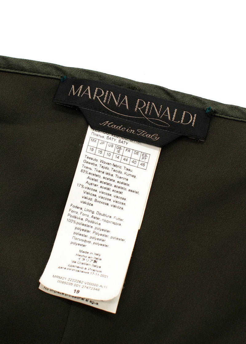 Marina Rinaldi Green Satin Midi Dress