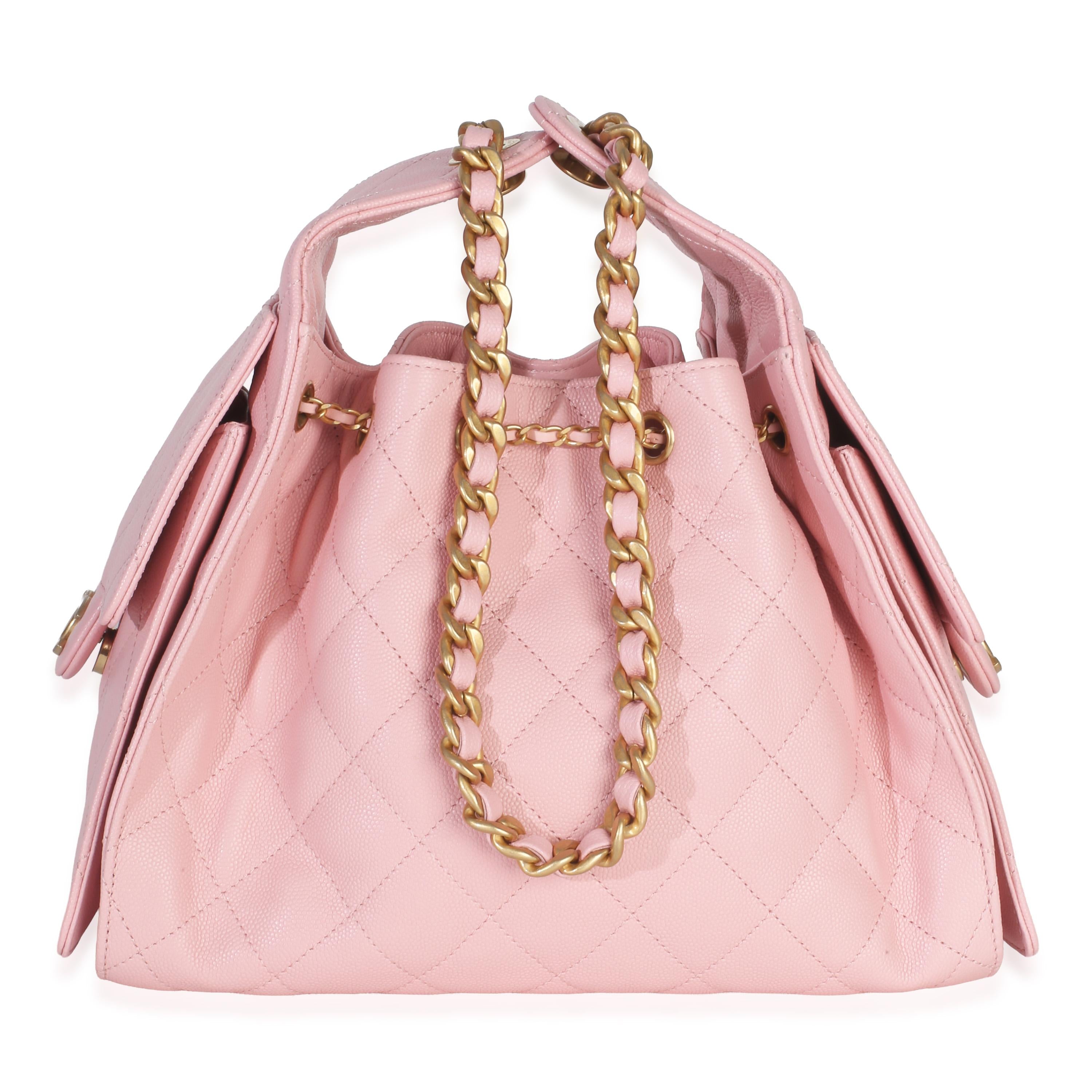 Chanel Baby Pink Quilted Caviar Small Chanel 25 Hobo