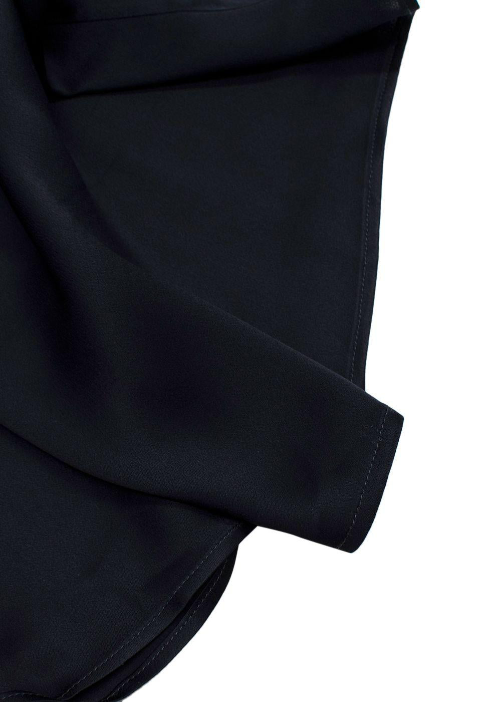 Marina Rinaldi Navy Silk- Blend Blouse