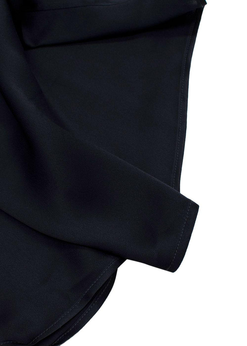 Marina Rinaldi Navy Silk- Blend Blouse