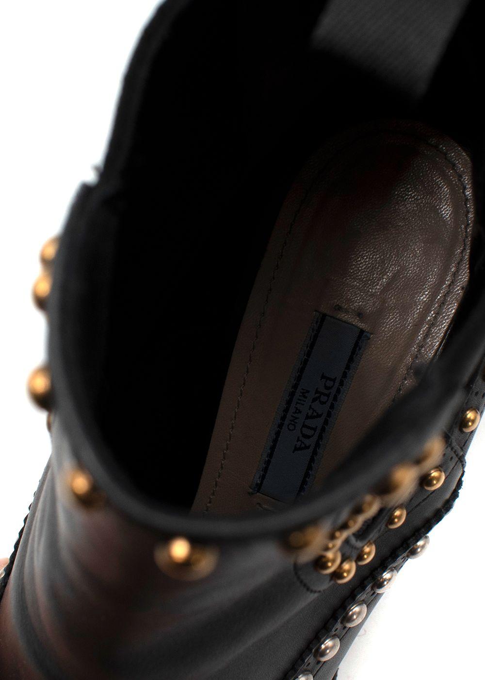 Prada Black Studded Western Boots