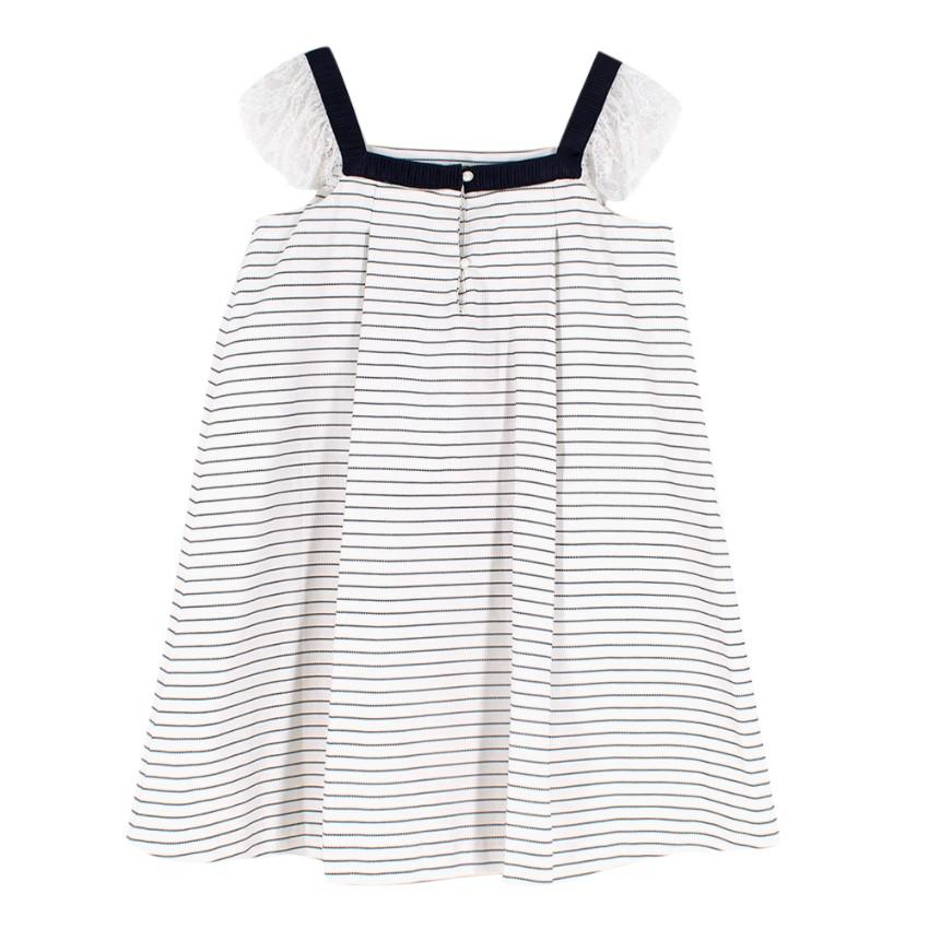 Jacadi white & navy striped mini dress
