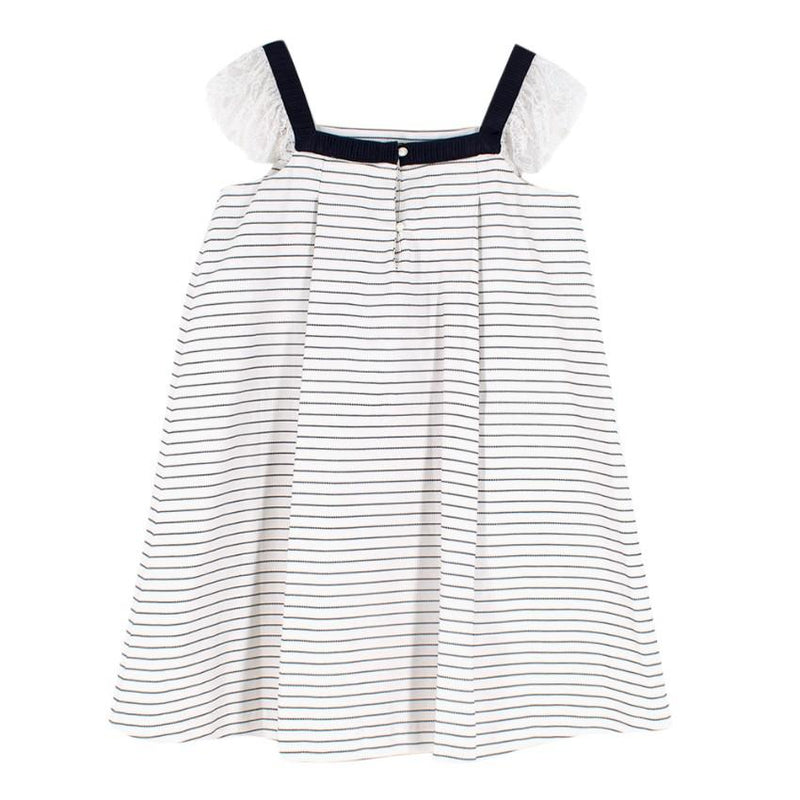 Jacadi white & navy striped mini dress