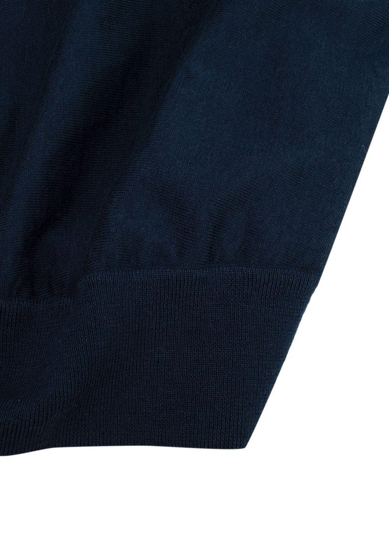 Hermes Navy Patterned Cashmere & Silk Jumper