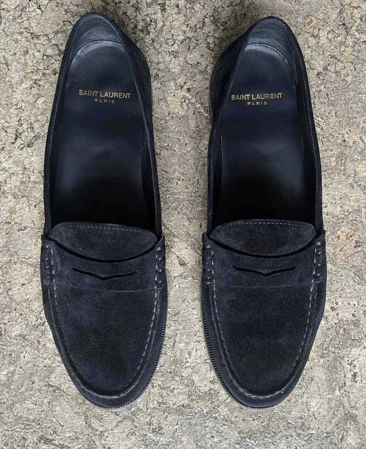 Le Loafer Black Suede Penny Loafers