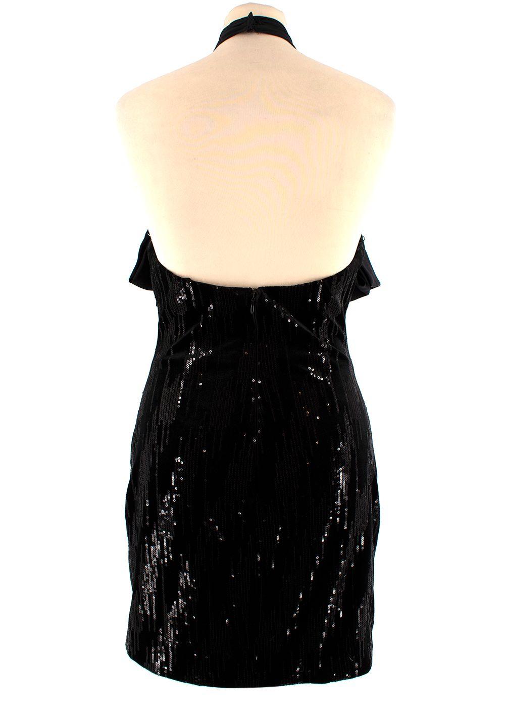 Redemption chenille, satin & sequin bow mini dress