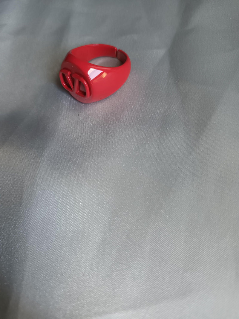 Valentino  Red Signet Ring Size R