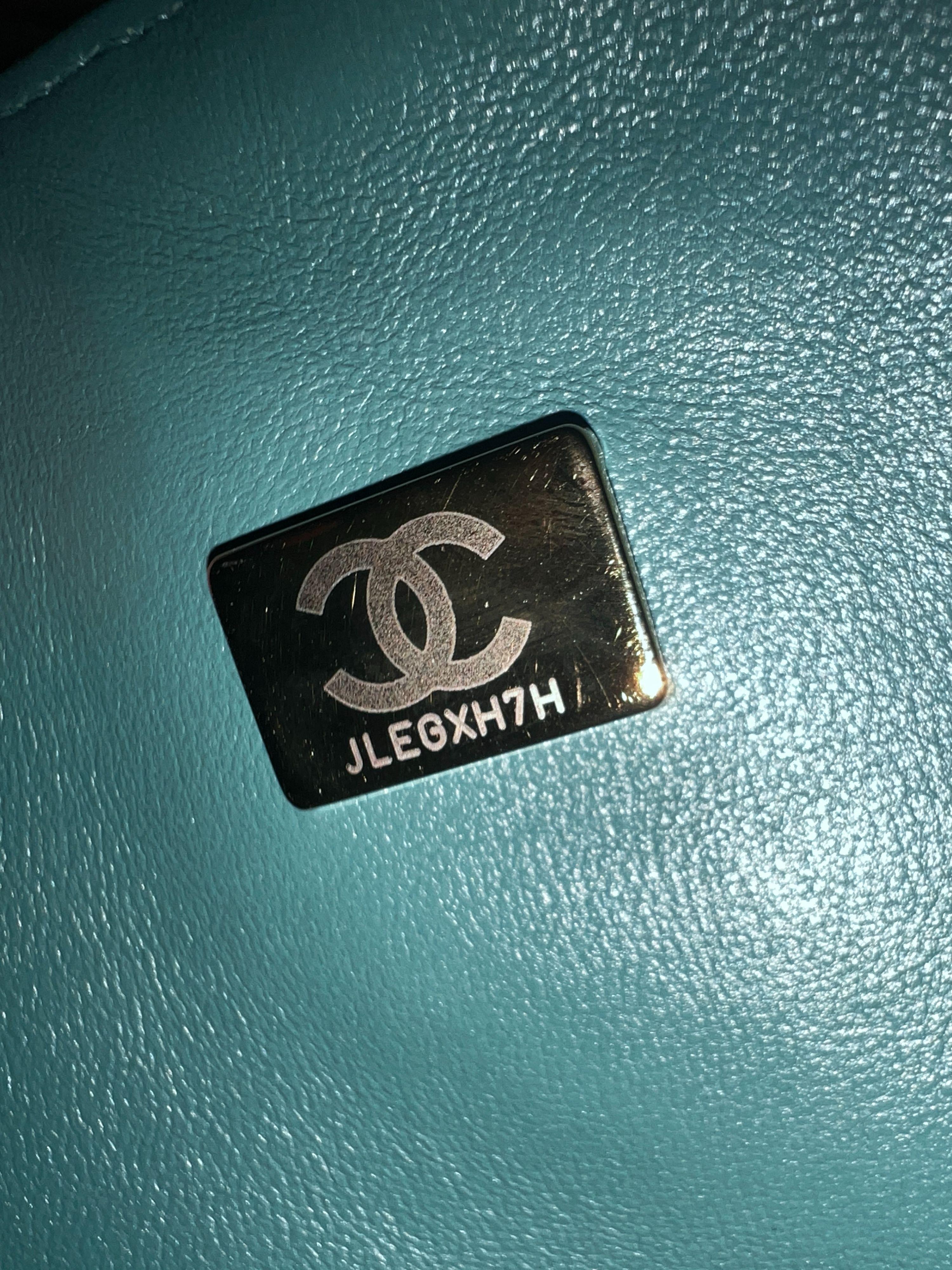 Chanel Teal Green Medium Quilted Flap Bag