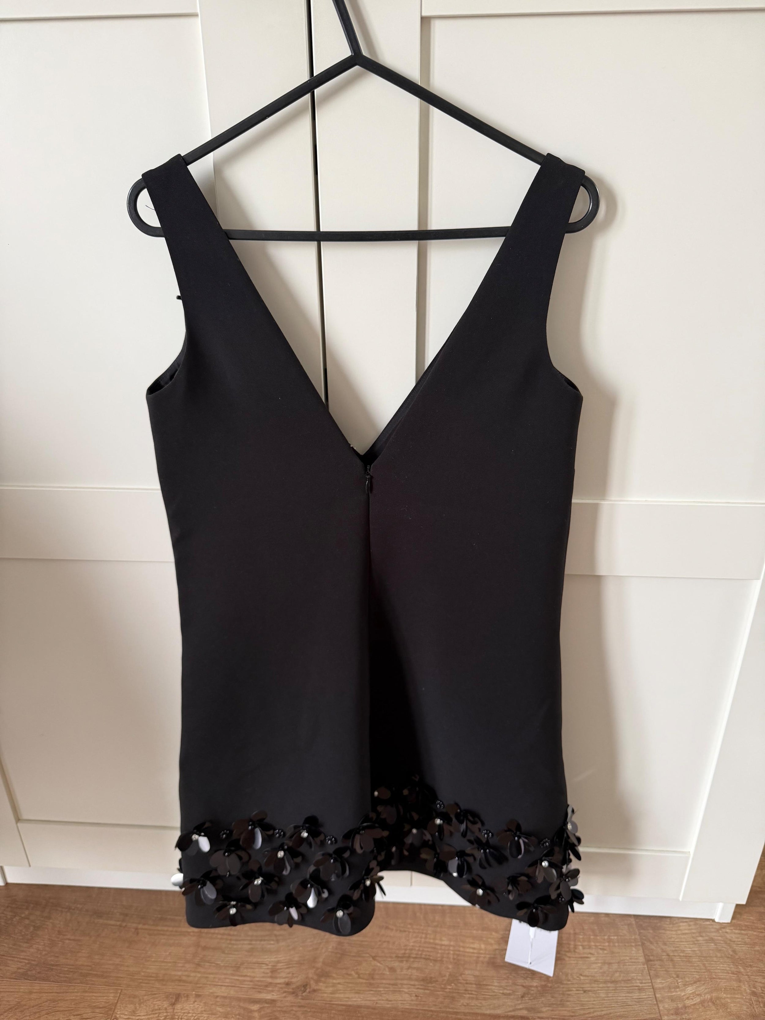 Self Portrait Sequin Embellished Black Mini Dress