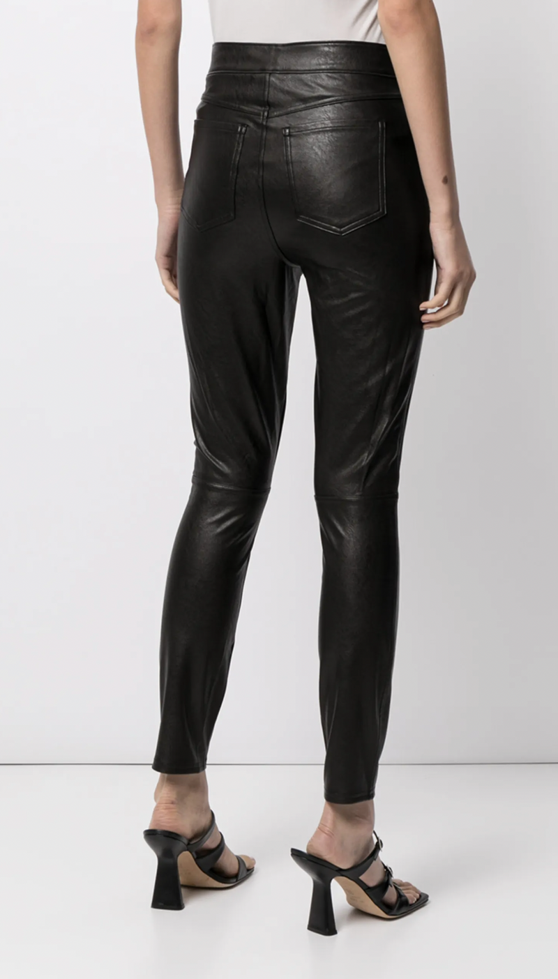 Spanx Black Faux Leather Skinny Trousers