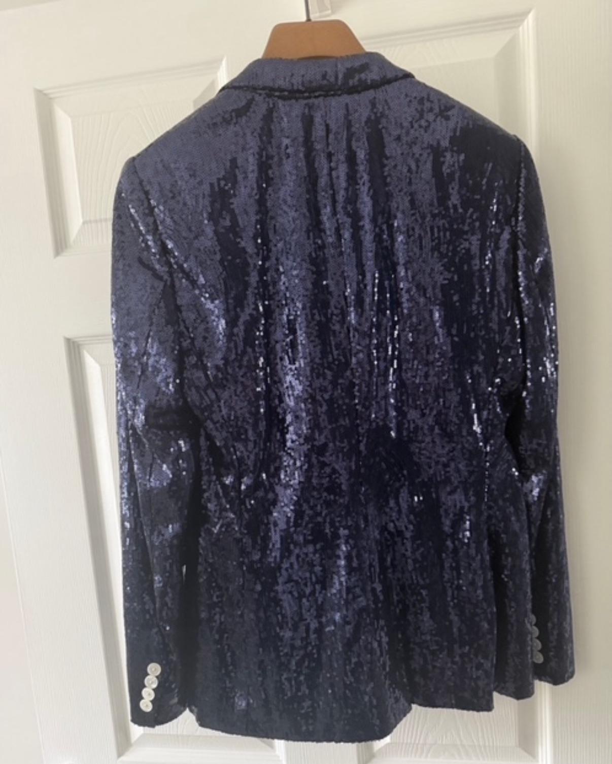 Ralph Lauren Collection Blue Sequin Camden Blazer