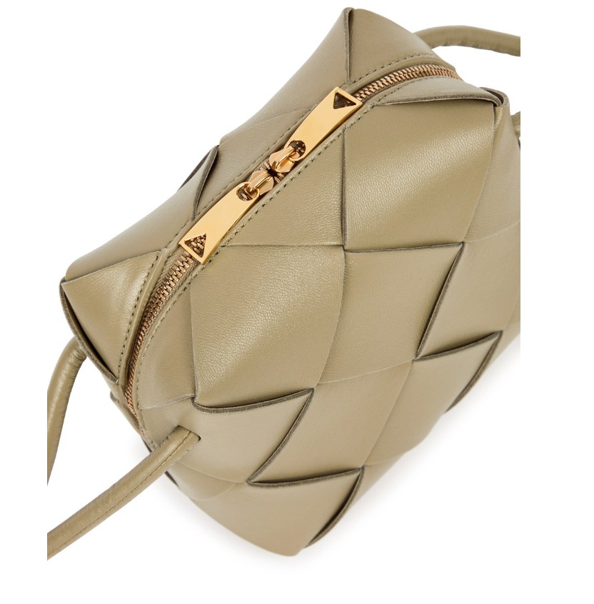 Bottega Veneta Camera Intrecciato Cross Body in Olive