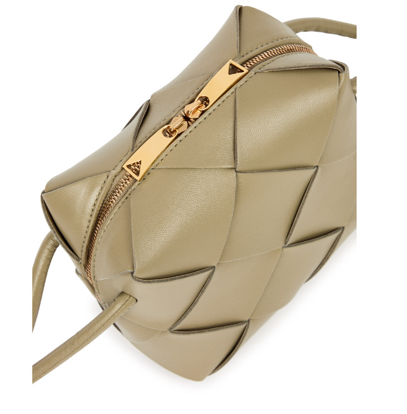 Bottega Veneta Camera Intrecciato Cross Body in Olive