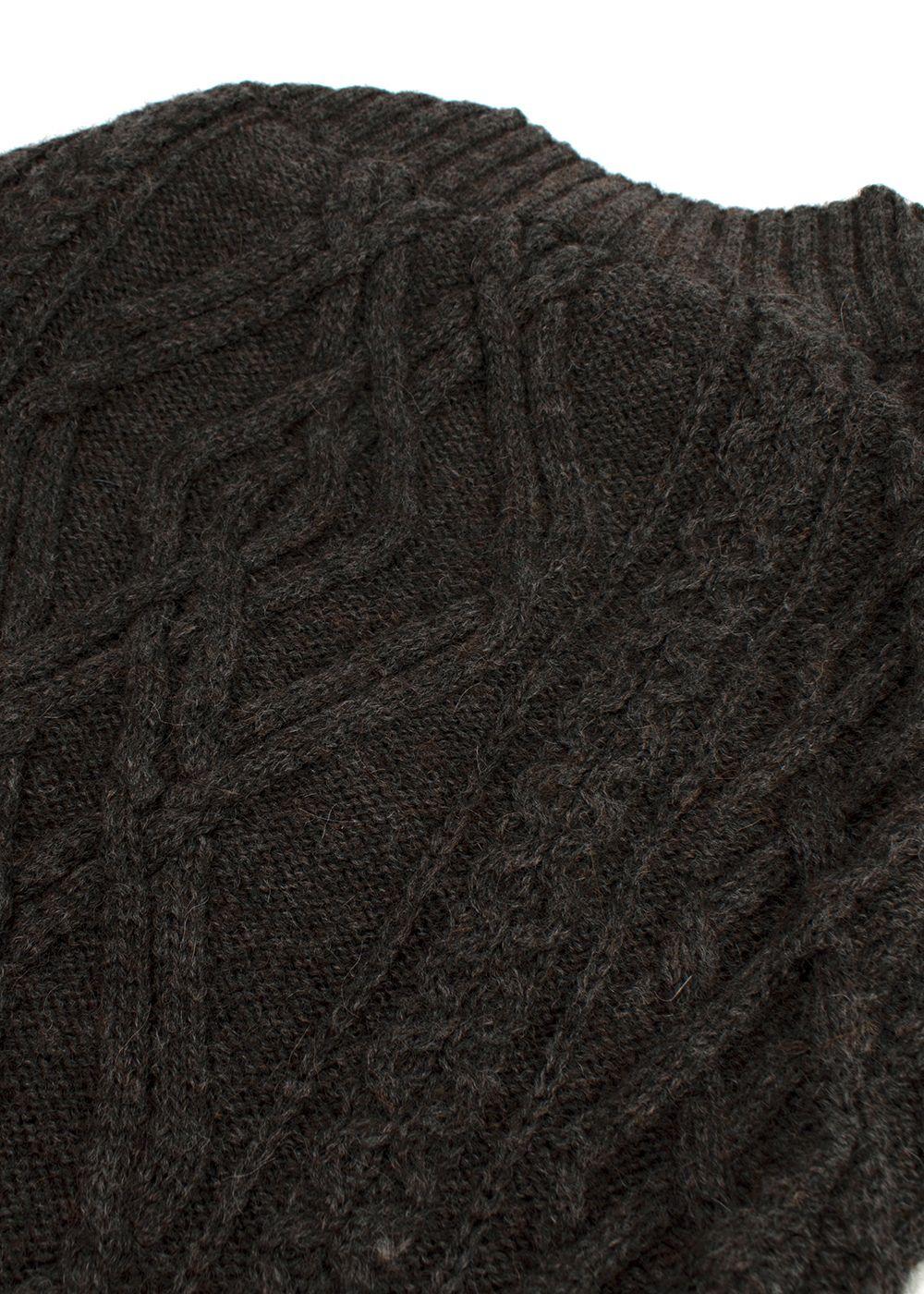 Chloe Grey Cable Knit Merino Wool Pencil Skirt