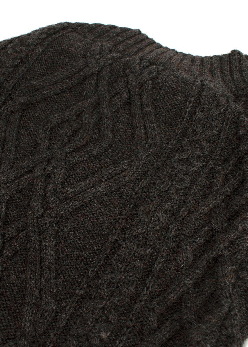 Chloe Grey Cable Knit Merino Wool Pencil Skirt