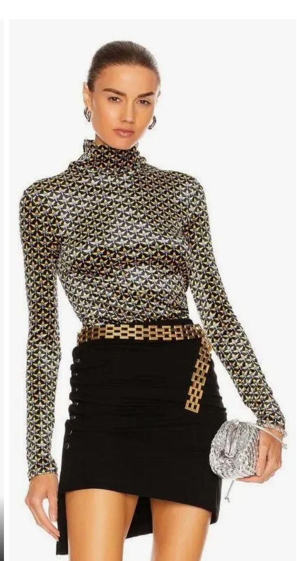 Paco Rabanne Printed Velvet Top