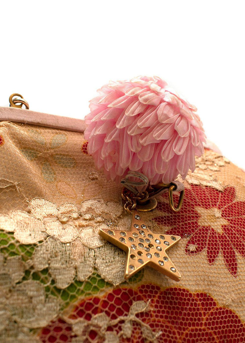Vintage Embellished Cream Lace Handbag