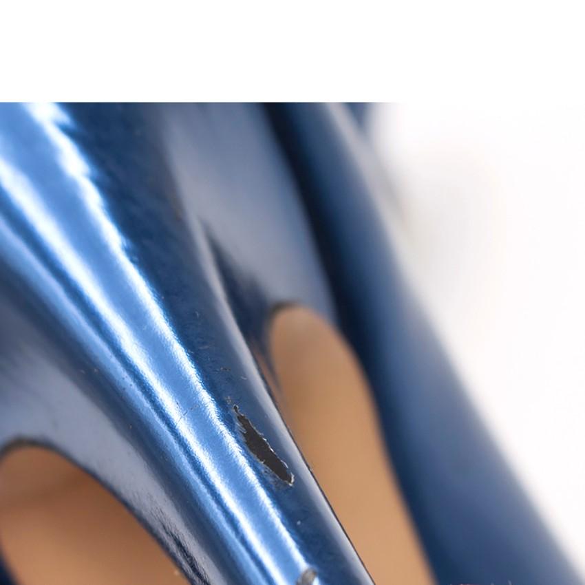 Charlotte Olympia Blue Patent Leather Dolores Pumps