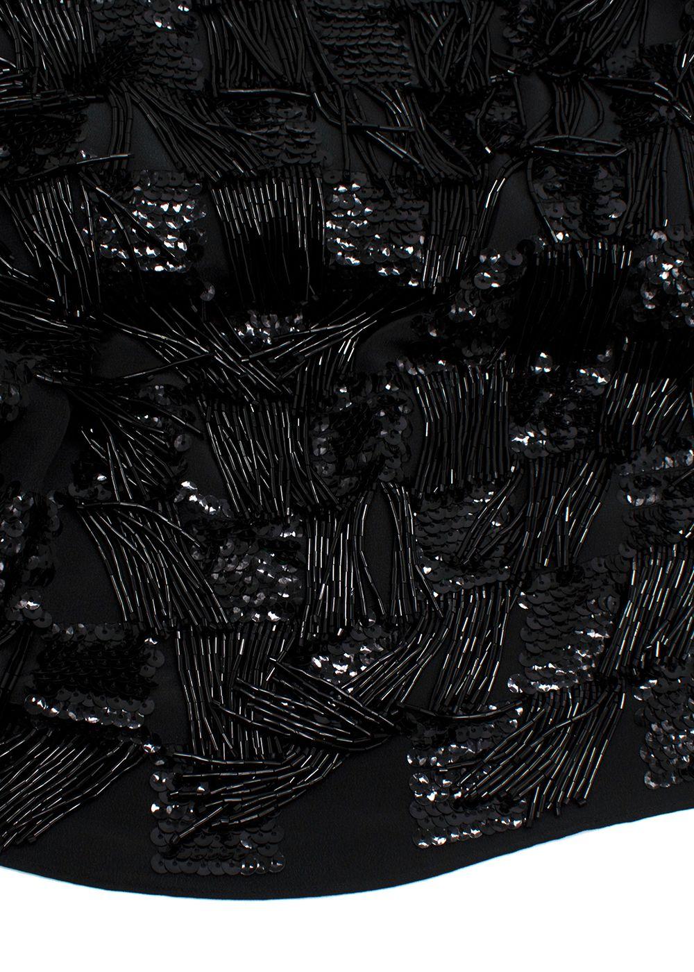 Erin Fetherston Black Beaded Flapper Dress