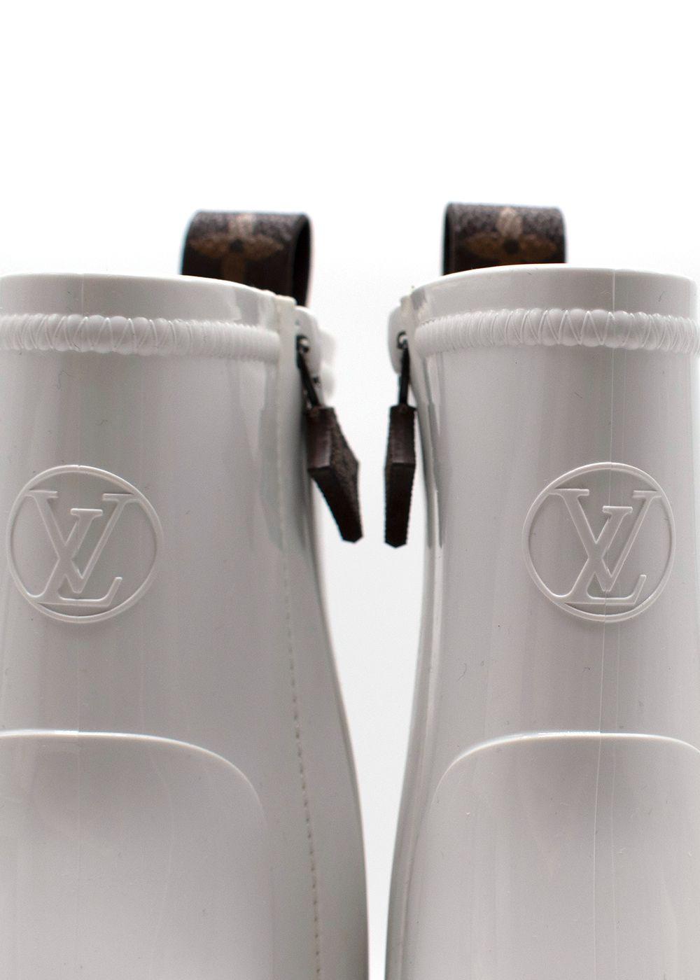 Louis Vuitton White Silhouette Shint Rubber Ankle Boot