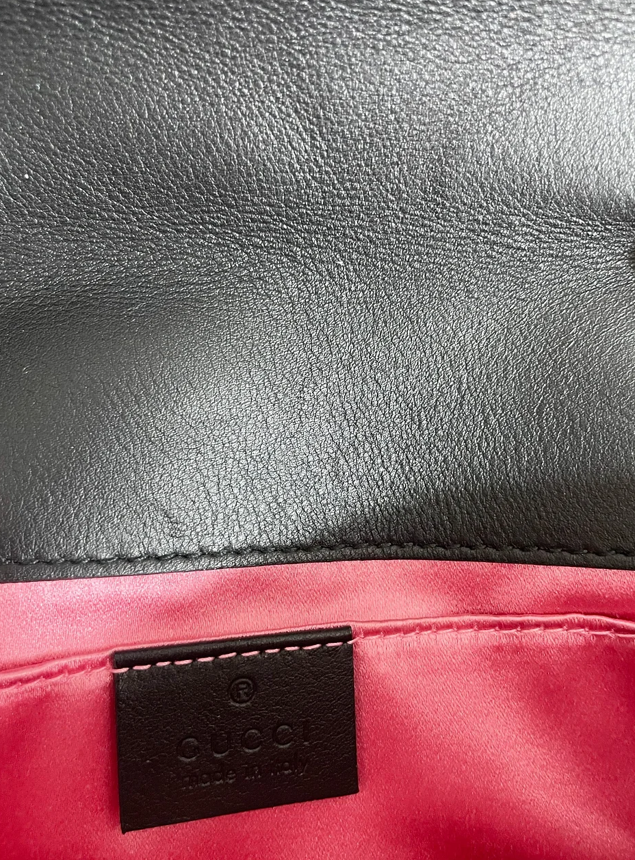 Gucci Black Velvet Marmont Chain Flap Bag