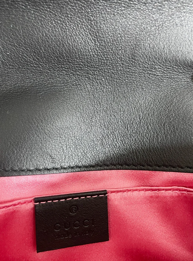 Gucci Black Velvet Marmont Chain Flap Bag