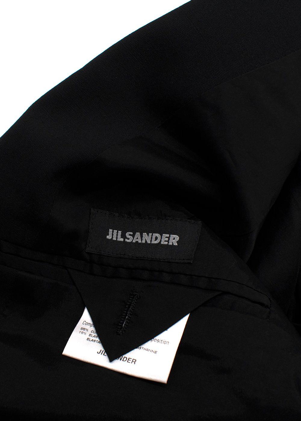 Jil Sander Black Single Breasted Wool Blend Blazer
