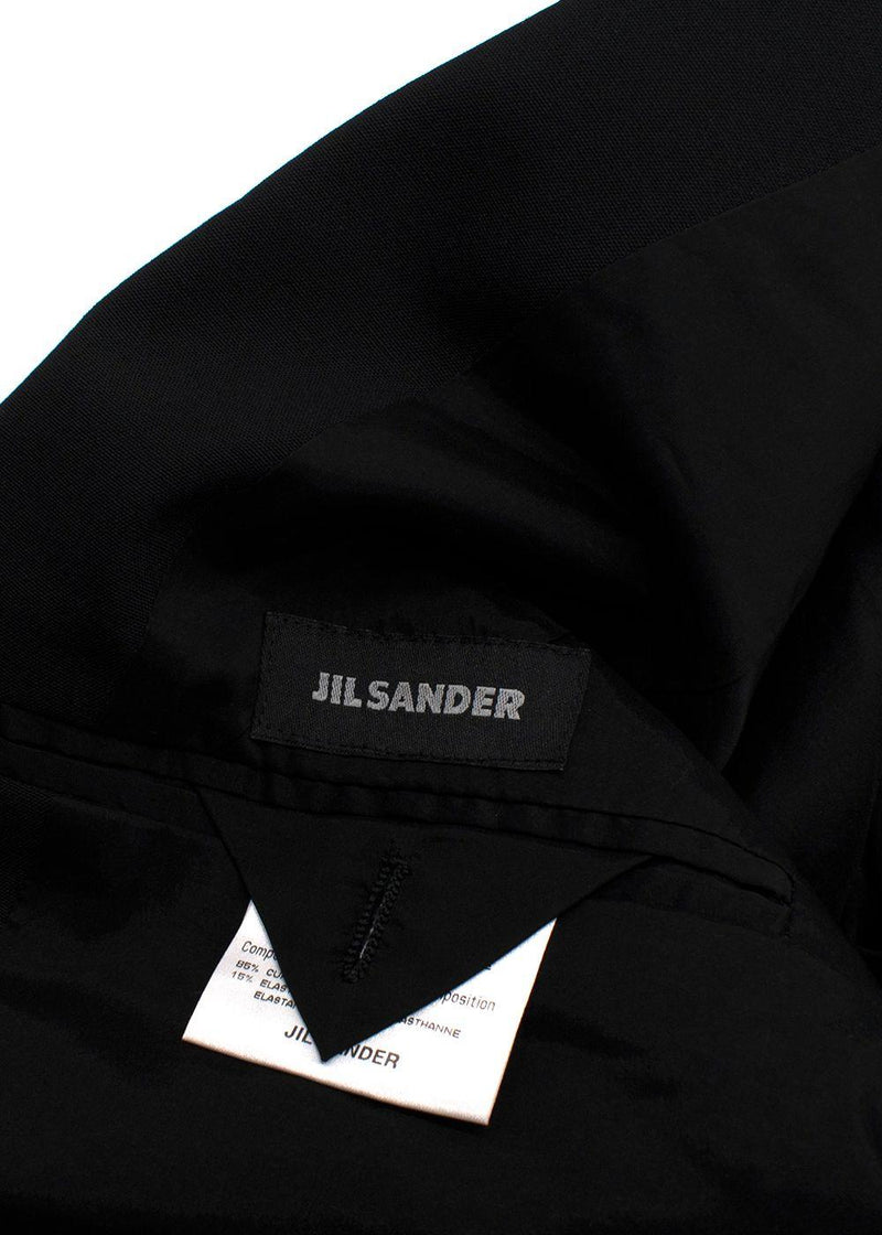 Jil Sander Black Single Breasted Wool Blend Blazer