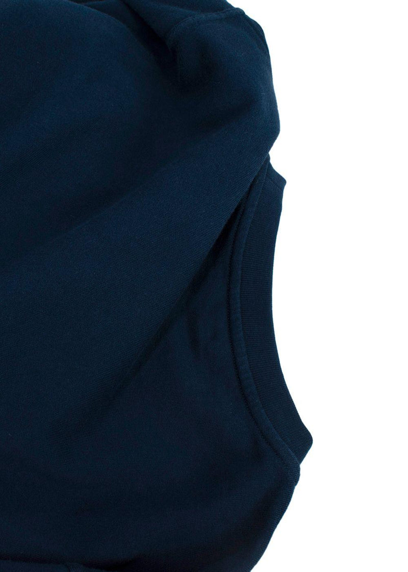 Hermes Navy Sweatshirt with Black Leather Detail